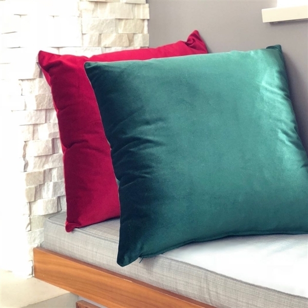 Pillow Decor - Corona Hunter Green Velvet Pillow 16x16