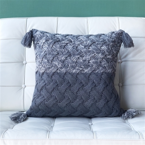 Pillow Decor - Hygge Winter Field Cross Knit Pillow