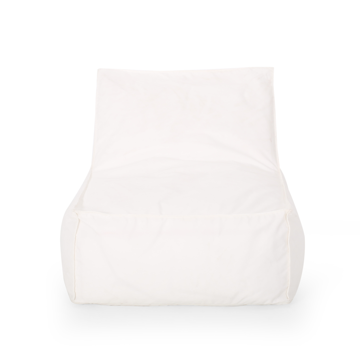 Tulum Outdoor Contemporary Water Resistant Fabric Bean Bag Chair - White