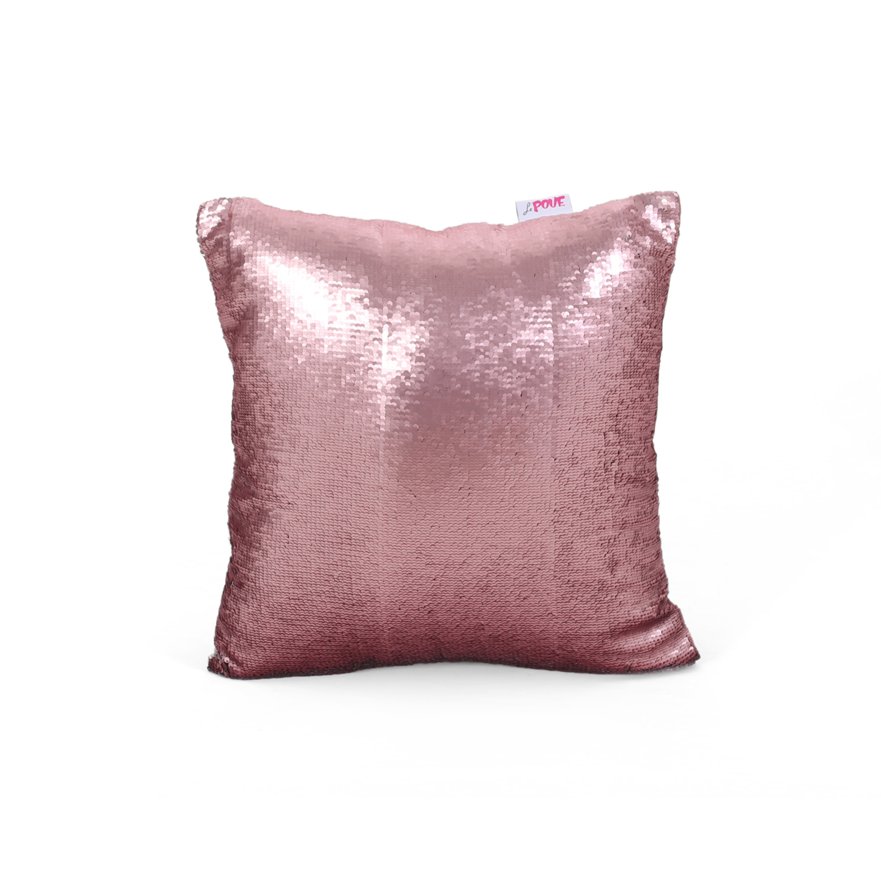 Jennifer Glam Square Reversible Sequin Pillow Cover - White + Gold