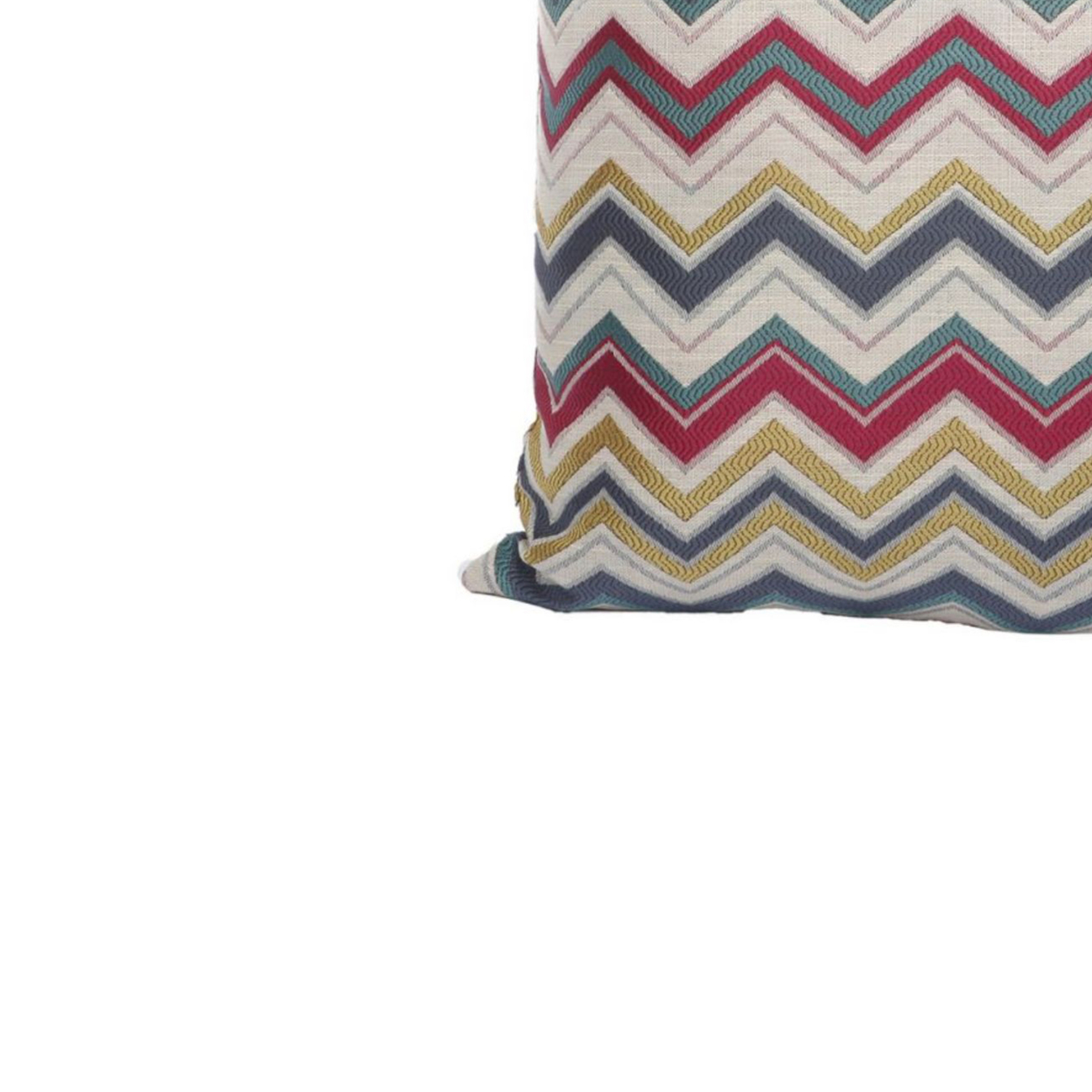 Woven Design Fabric Accent Pillow In Zigzag Pattern, Multicolor- Saltoro Sherpi