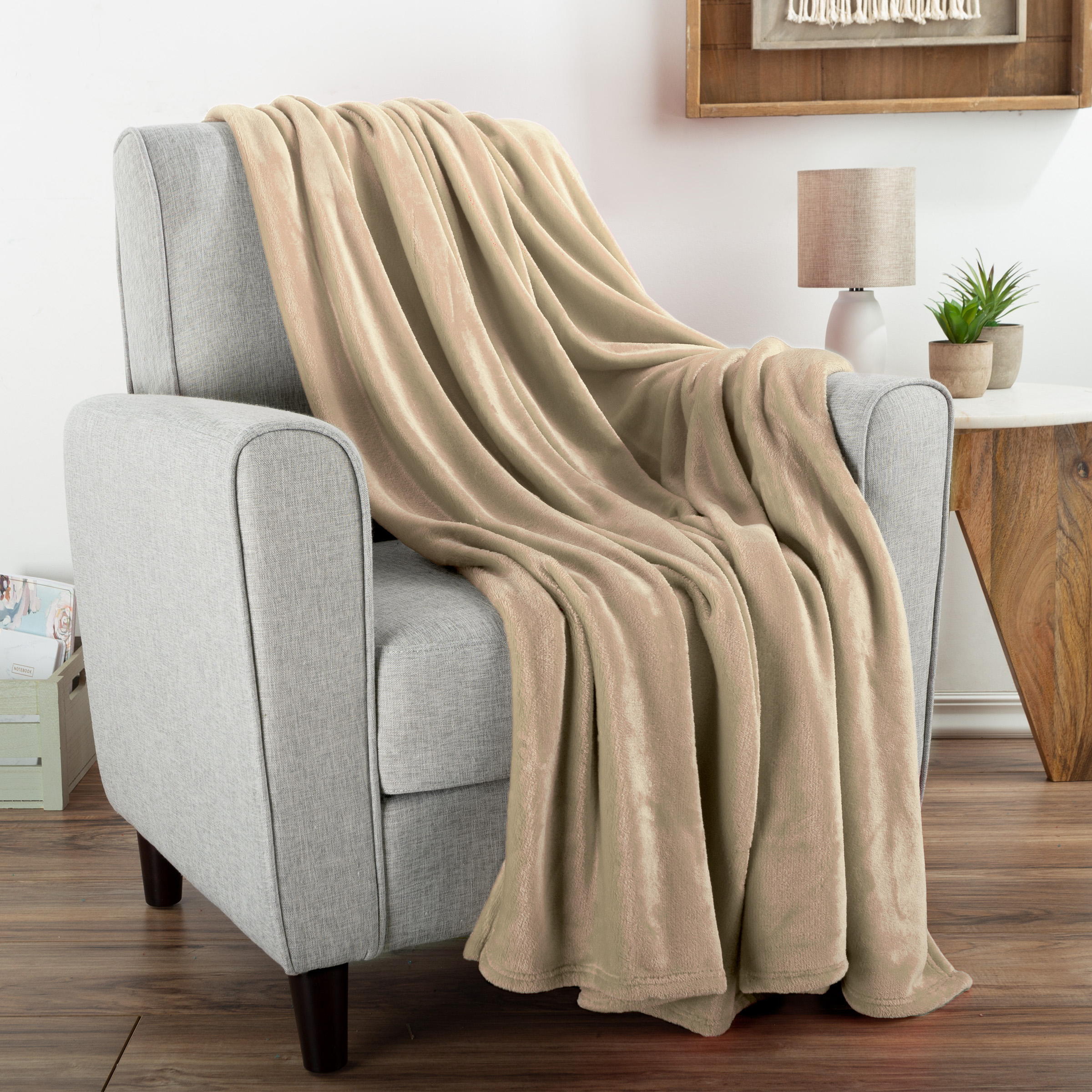 Fleece Throw Blanket- For Couch, Home Décor, Sofa & Chair- Oversized 60” X 70”- Lightweight, Soft & Plush Microfiber - Crimson Red
