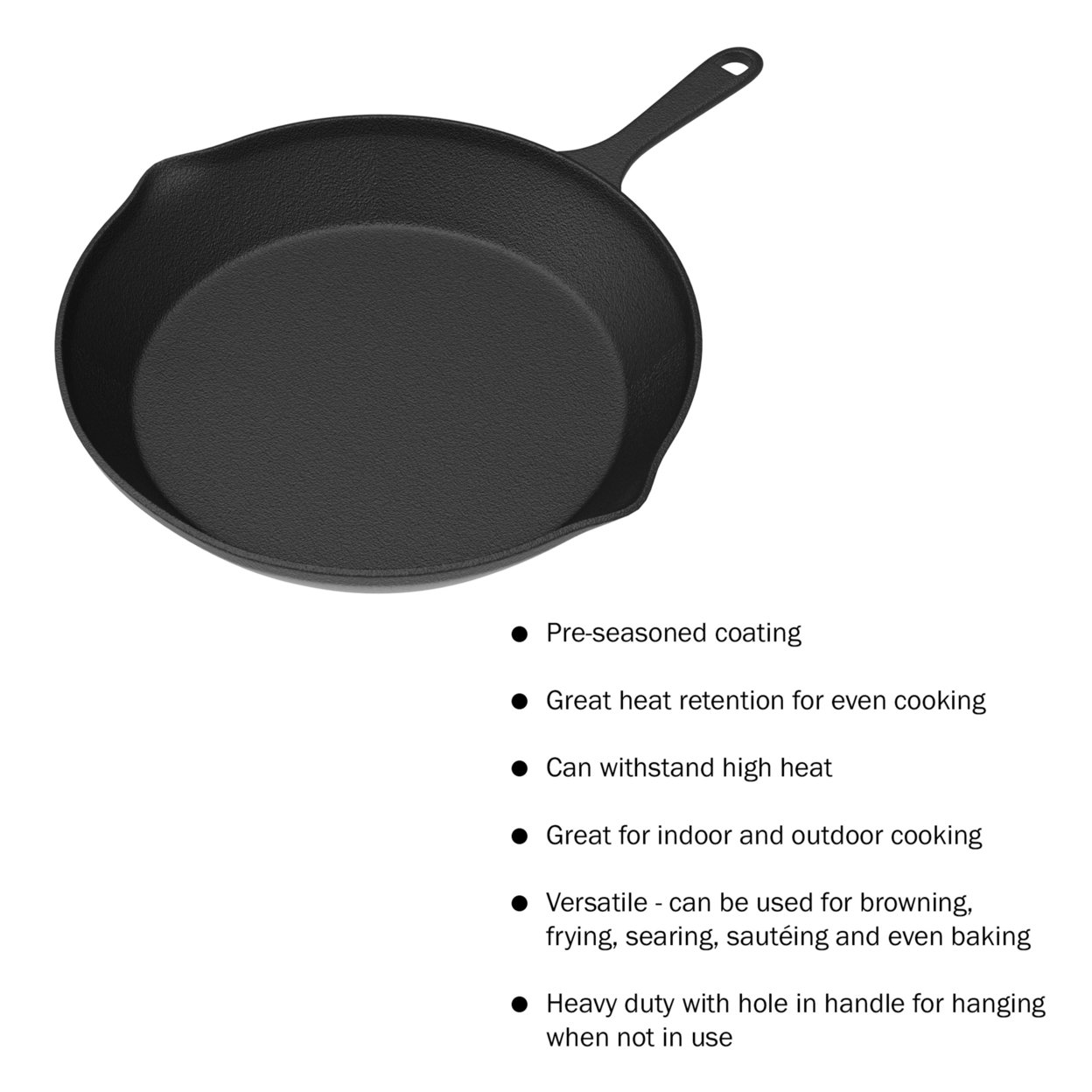 Frying Pans-Set Of 3 Matching Cast Iron Pre-Seasoned Nonstick Skillets 6, 8, 10 Inch Cook Eggs, Meat And More
