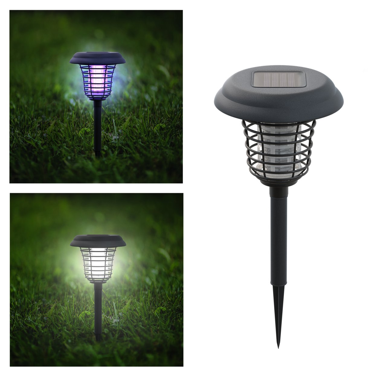 Solar Powered Light, Mosquito And Insect Bug Zapper-LED/UV Radiation Outdoor Stake Landscape Pathway