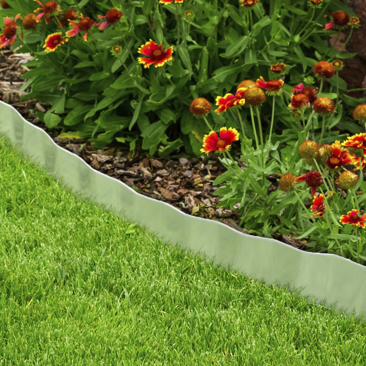 Galvanized Steel Lawn Edging Landscape, Plant And Garden Border 6.25 Inches X 16 Feet L By Pure Garden For Flowerbeds, Gardens