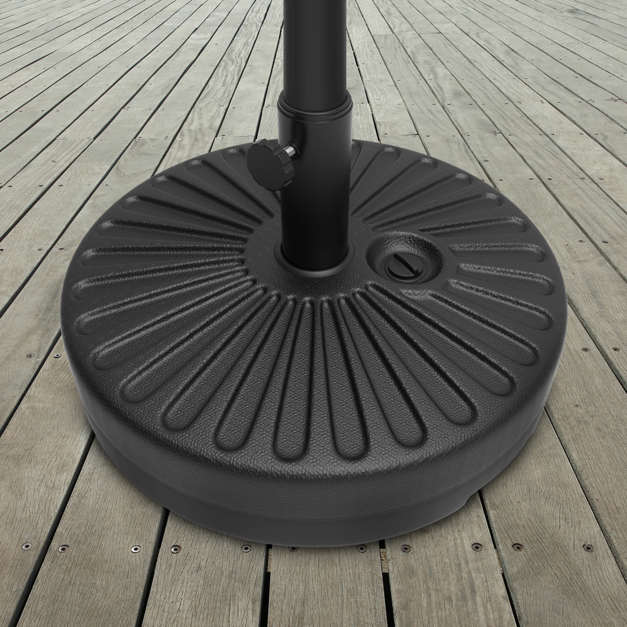Patio Umbrella Base Weighted Round Umbrella Holder- Fill With Sand - For Use Outdoors On Decks, Balconies Or Poolside