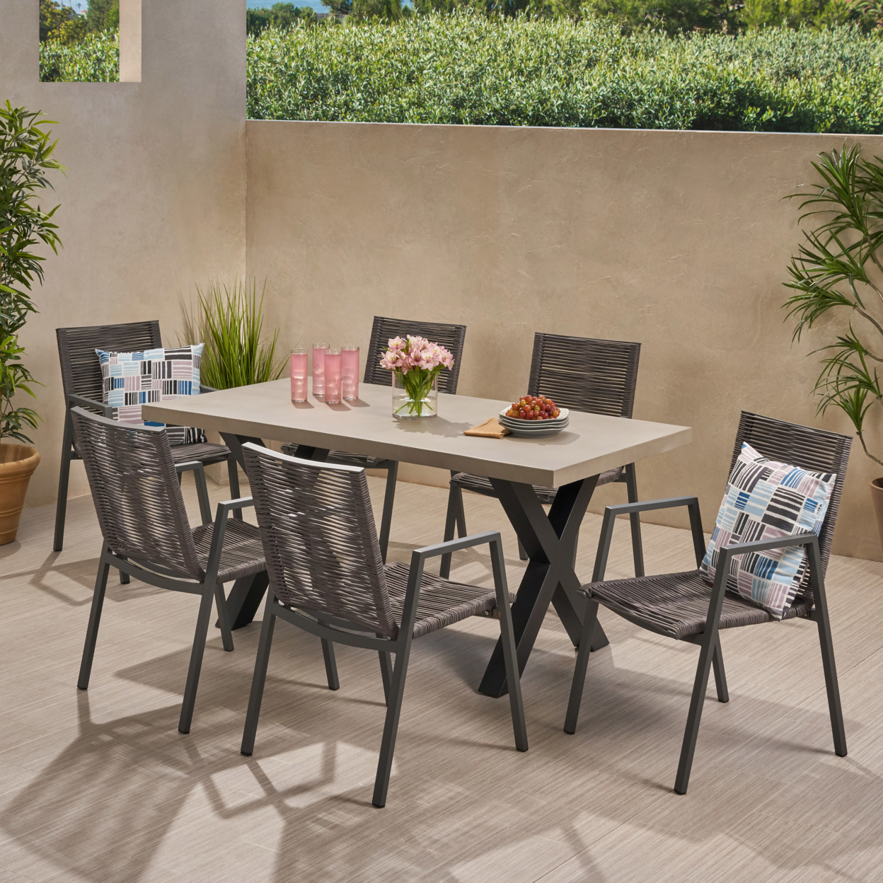 Wendy Outdoor Modern 6 Seater Dining Set