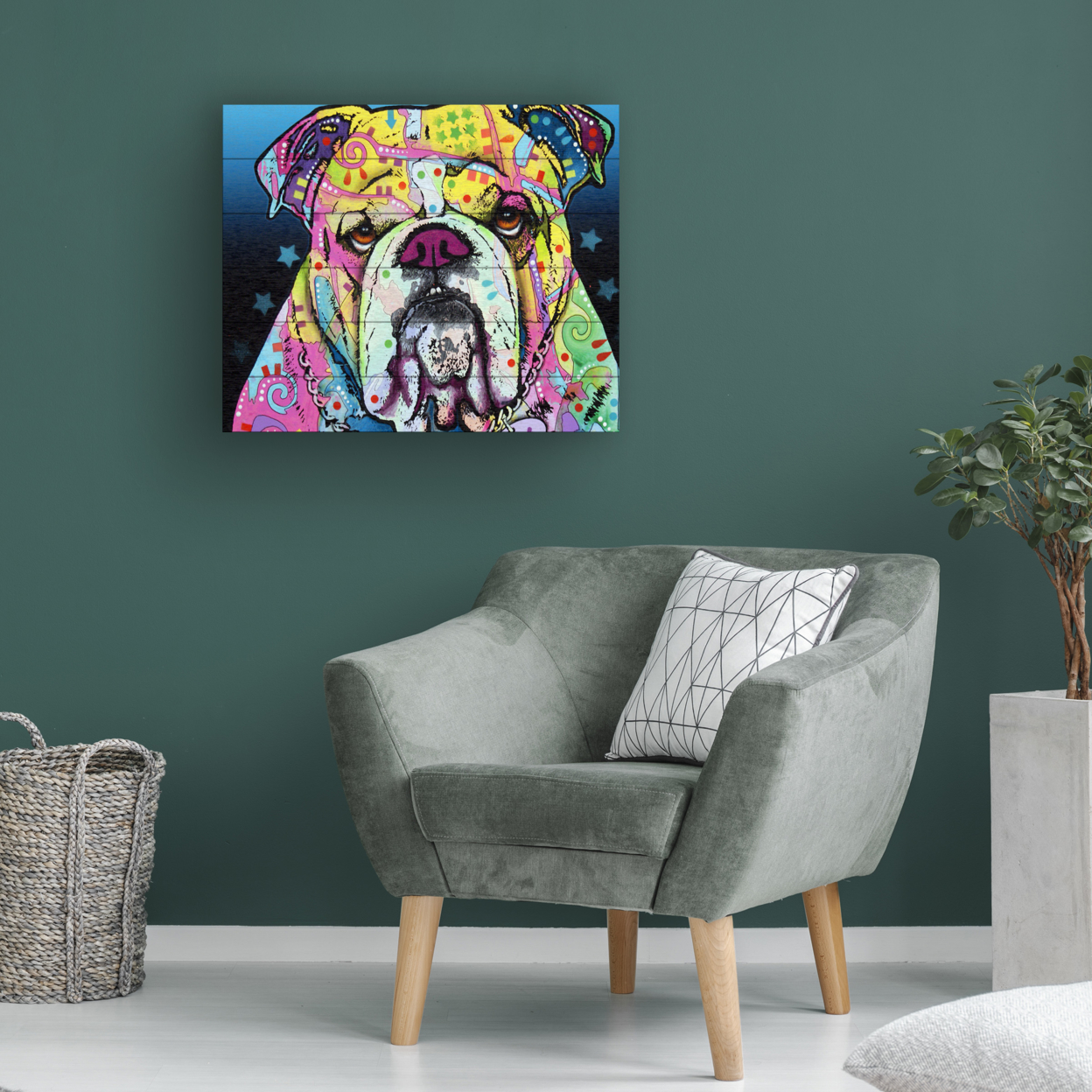 Wooden Slat Art 18 X 22 Inches Titled The Bulldog Ready To Hang Home Decor Picture