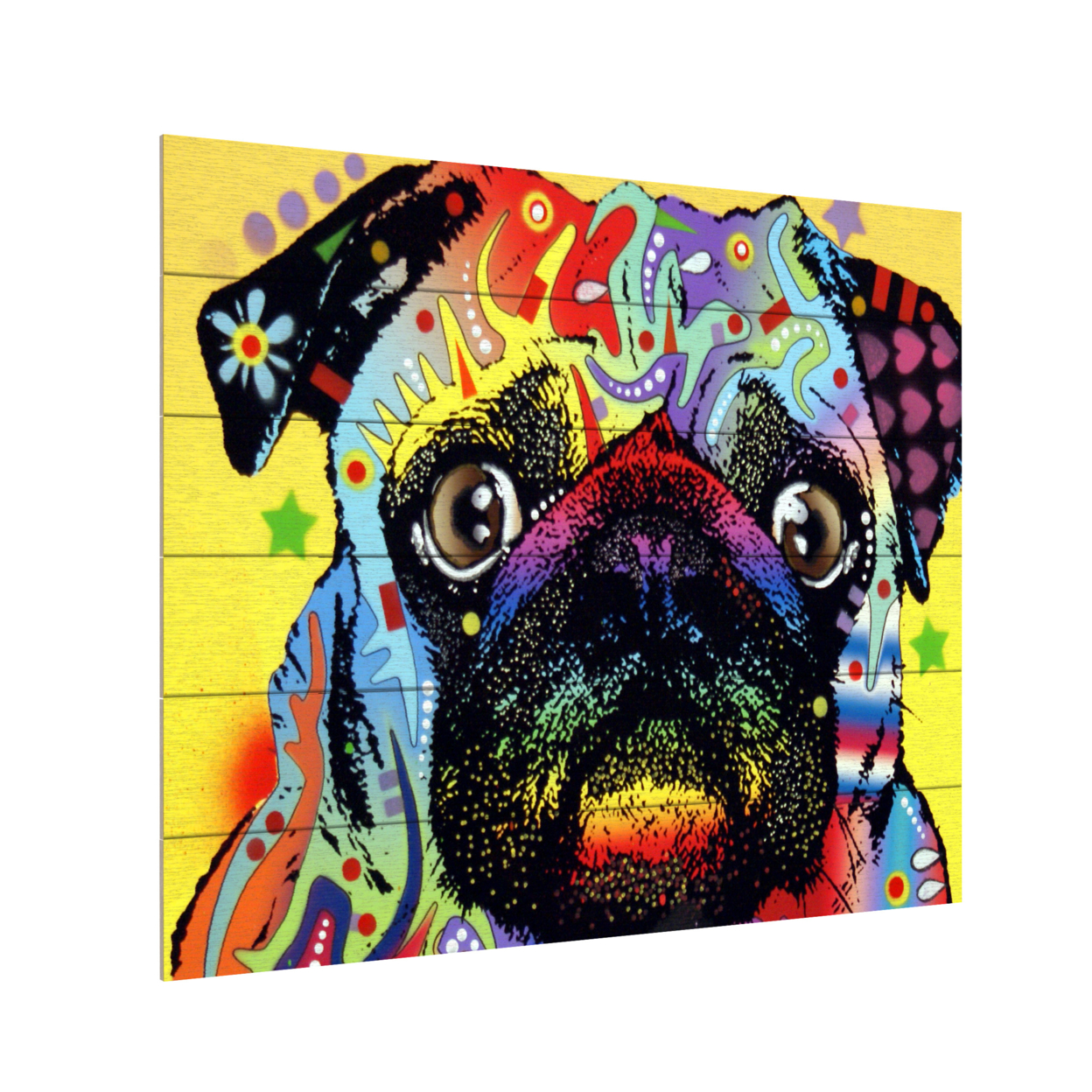 Wooden Slat Art 18 X 22 Inches Titled Pug Ready To Hang Home Decor Picture