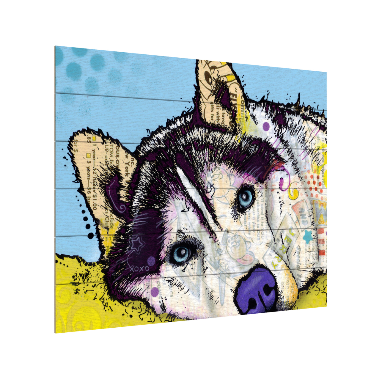 Wooden Slat Art 18 X 22 Inches Titled Siberian Husky II Ready To Hang Home Decor Picture
