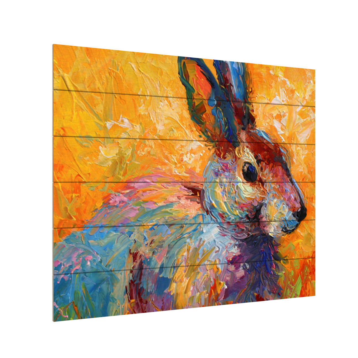 Wooden Slat Art 18 X 22 Inches Titled Bunny IV Ready To Hang Home Decor Picture