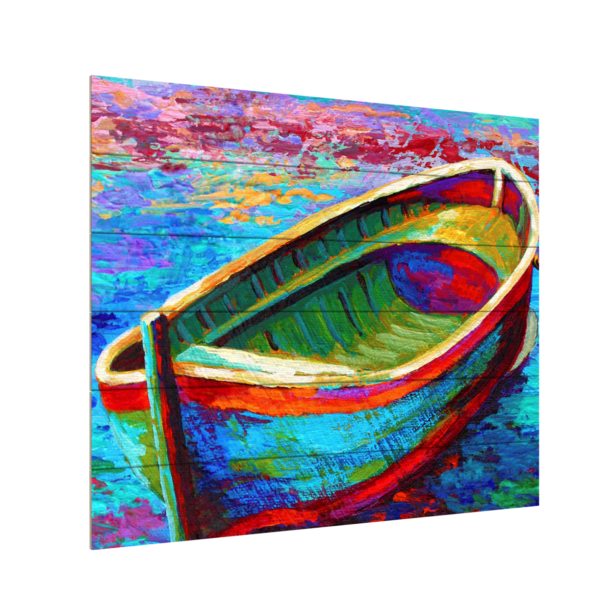 Wooden Slat Art 18 X 22 Inches Titled Boat 9 Ready To Hang Home Decor Picture