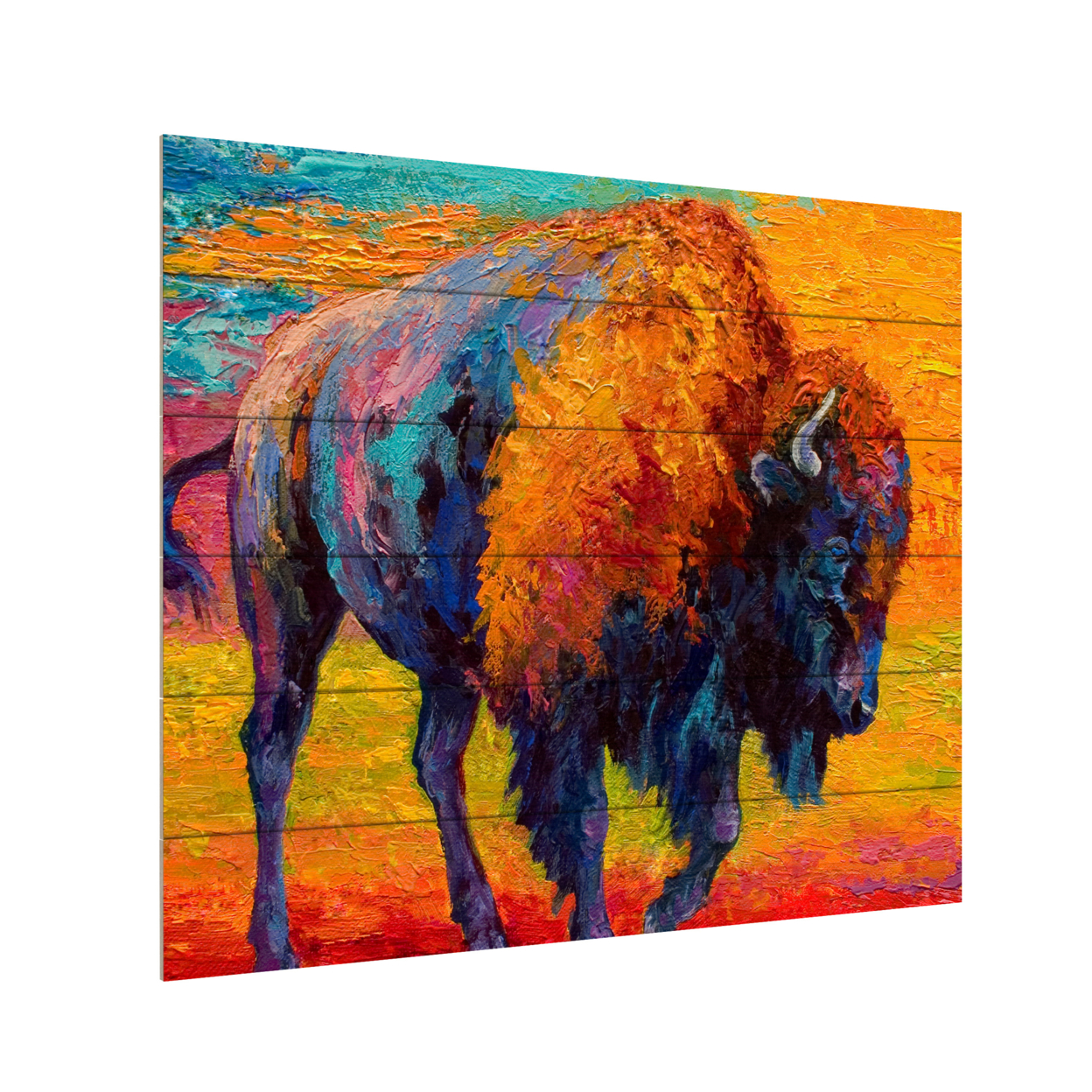 Wooden Slat Art 18 X 22 Inches Titled Spirit Of The Prairie Ready To Hang Home Decor Picture