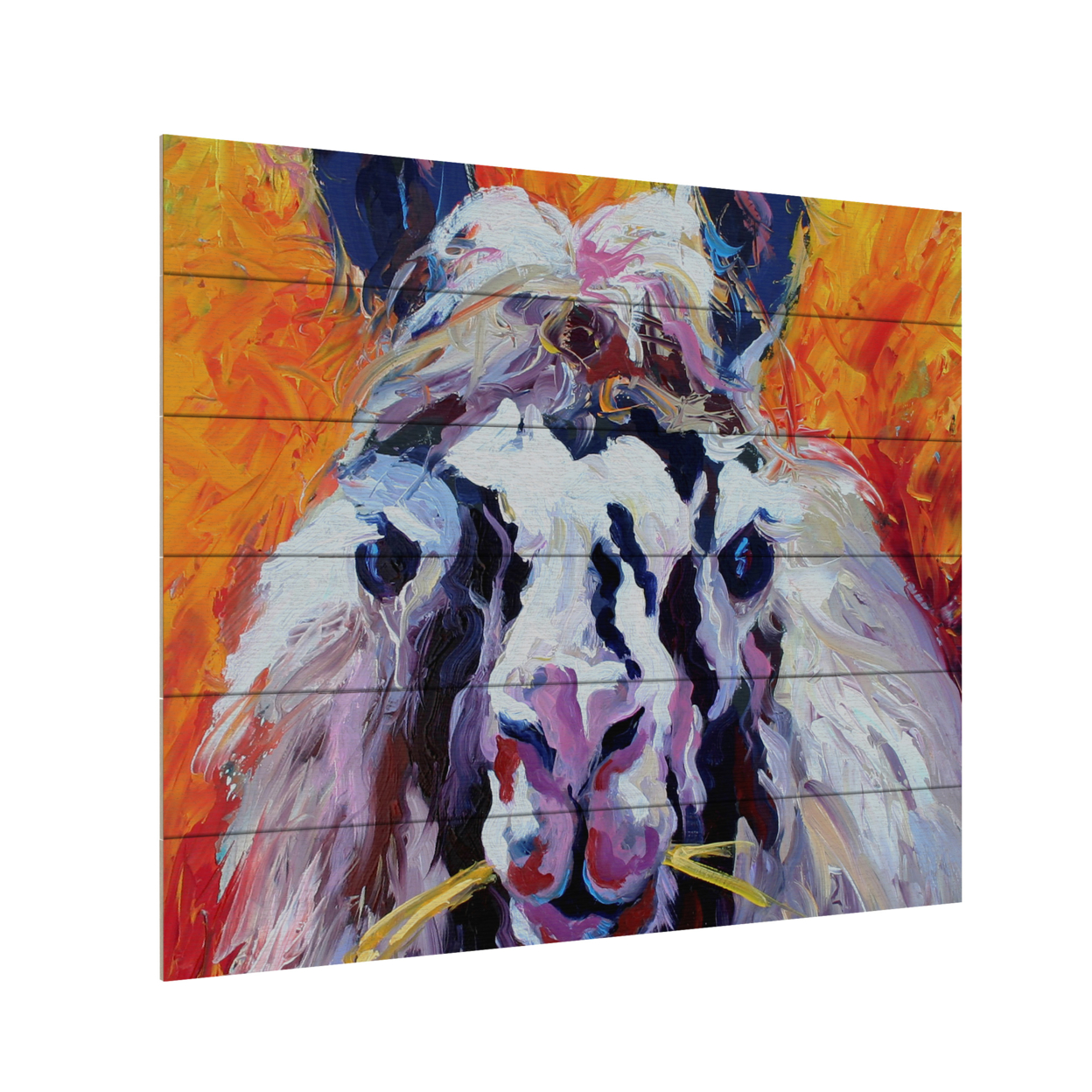 Wooden Slat Art 18 X 22 Inches Titled Llama III Ready To Hang Home Decor Picture
