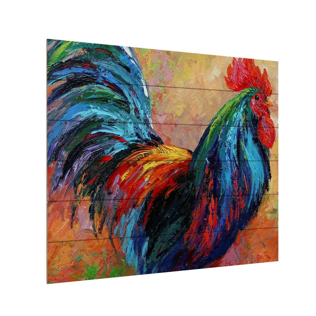Wooden Slat Art 18 X 22 Inches Titled Mr T Rooster Ready To Hang Home Decor Picture