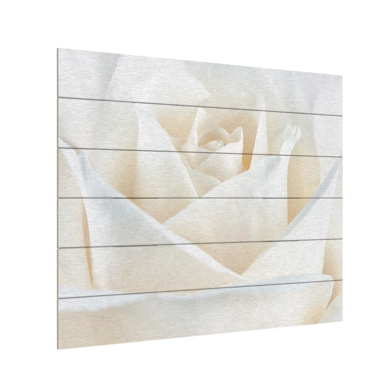 Wooden Slat Art 18 X 22 Inches Titled Pure White Rose Ready To Hang Home Decor Picture