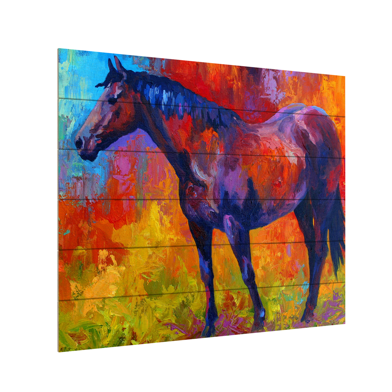 Wooden Slat Art 18 X 22 Inches Titled Bay Mare I Ready To Hang Home Decor Picture