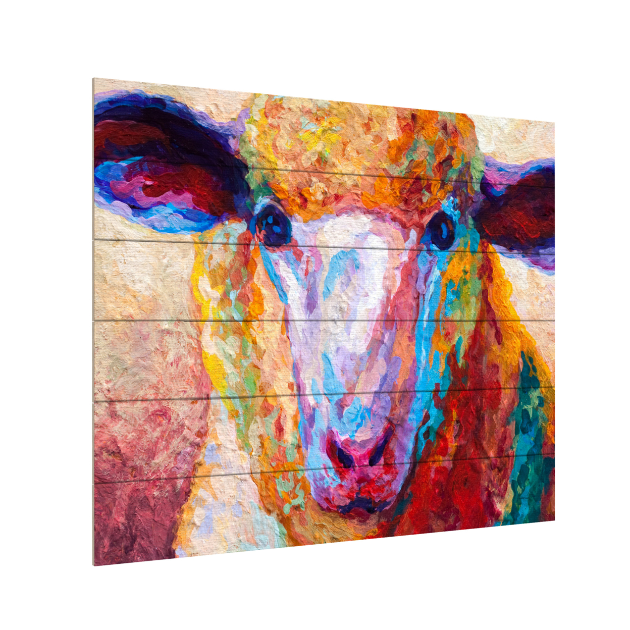 Wooden Slat Art 18 X 22 Inches Titled Dorset Ewe Ready To Hang Home Decor Picture
