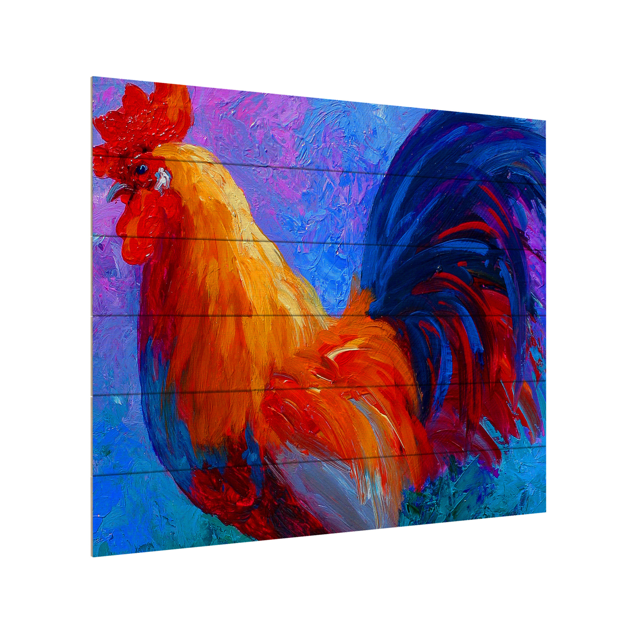 Wooden Slat Art 18 X 22 Inches Titled Rooster Bob 1 Ready To Hang Home Decor Picture