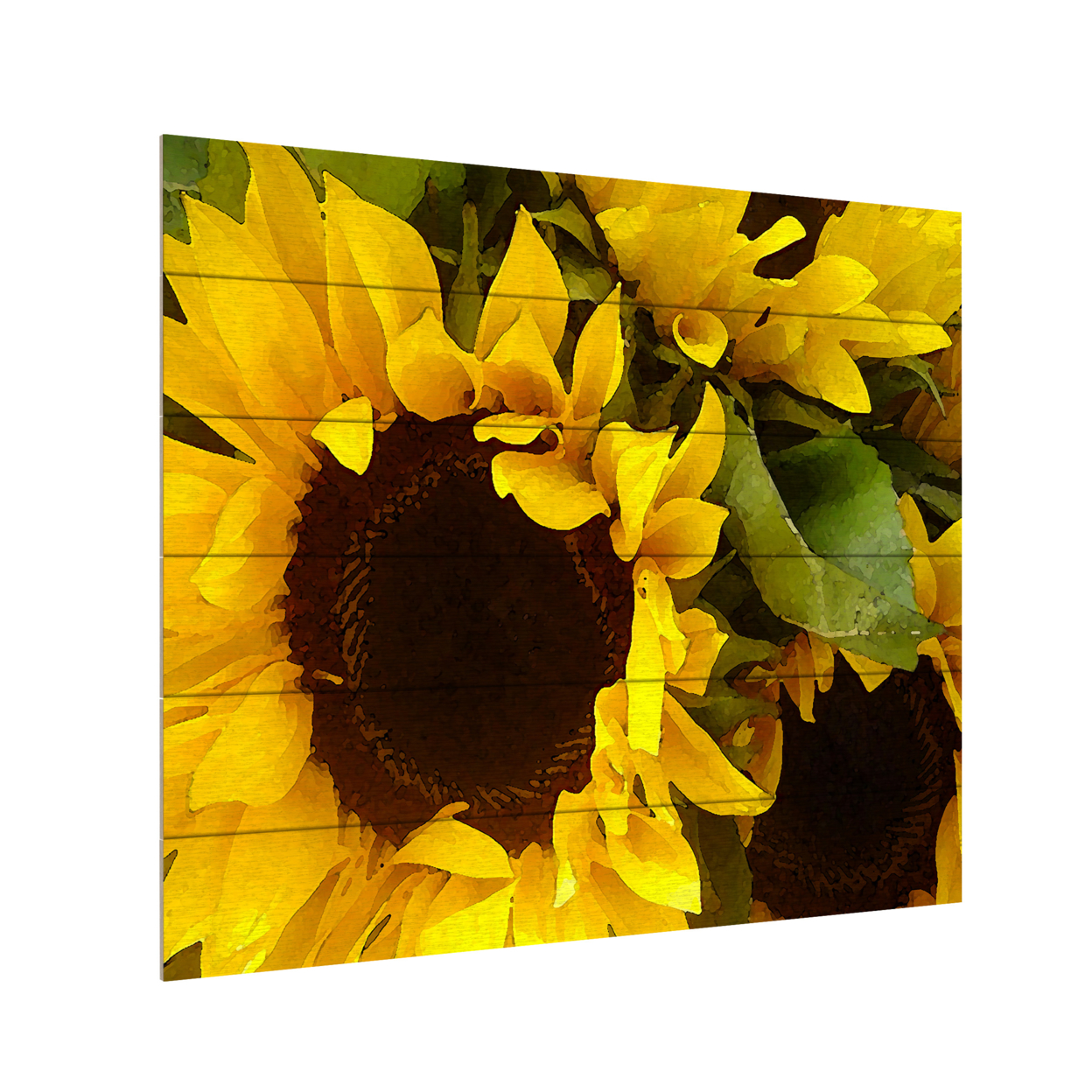 Wooden Slat Art 18 X 22 Inches Titled Sunflowers Ready To Hang Home Decor Picture