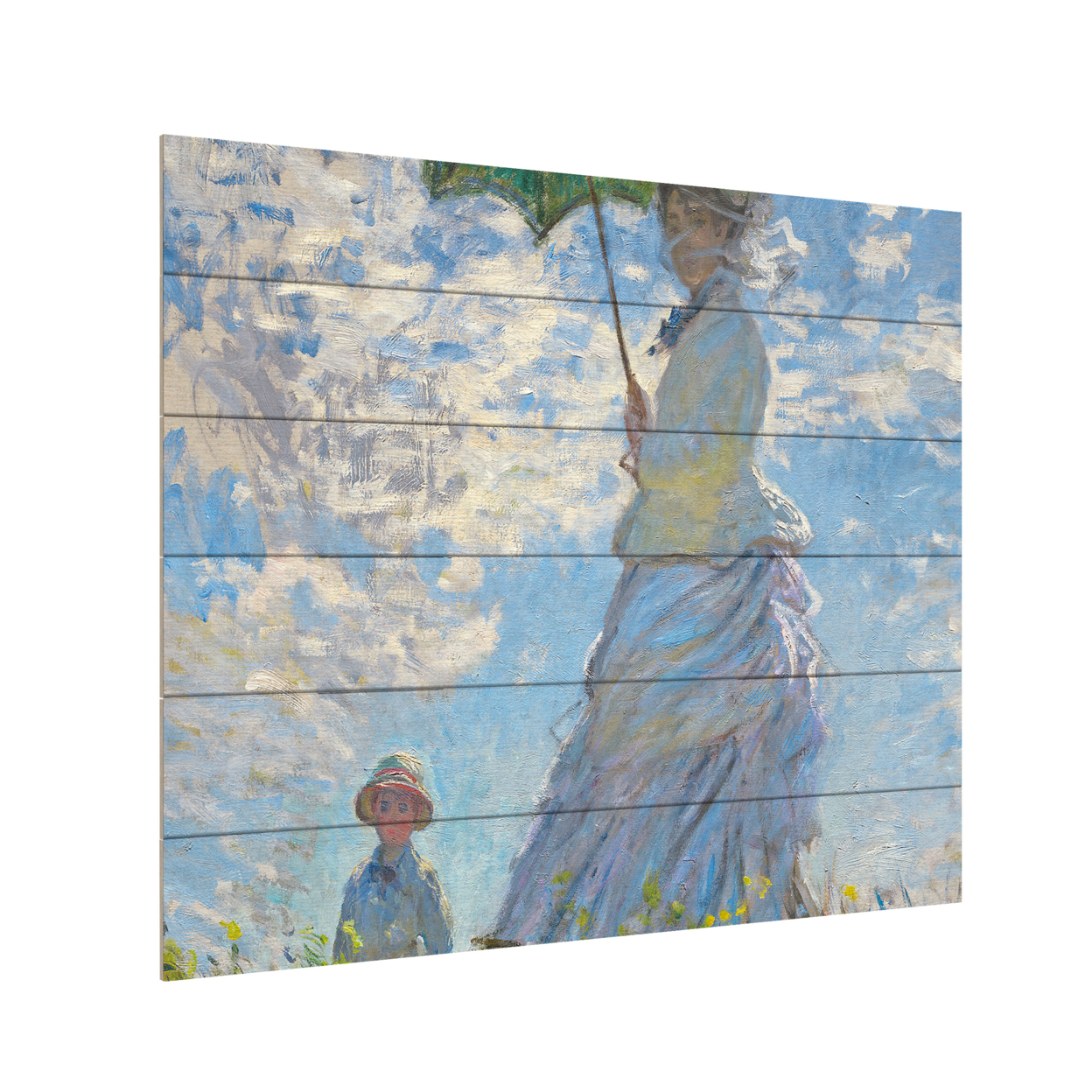 Wooden Slat Art 18 X 22 Inches Titled Woman With A Parasol 1875 Ready To Hang Home Decor Picture