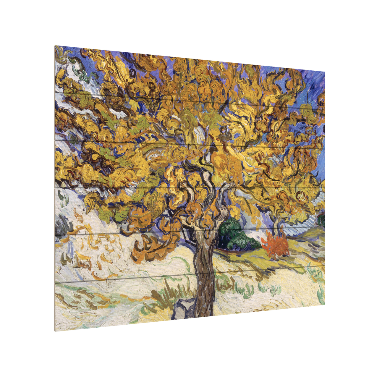 Wooden Slat Art 18 X 22 Inches Titled Mulberry Tree, 1889 Ready To Hang Home Decor Picture