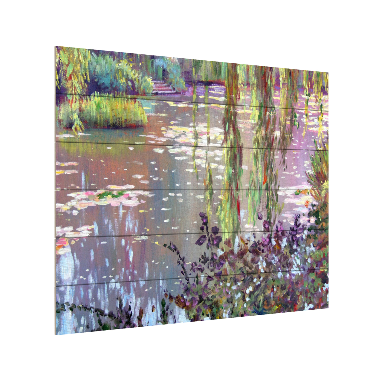 Wooden Slat Art 18 X 22 Inches Titled Homage To Monet Ready To Hang Home Decor Picture