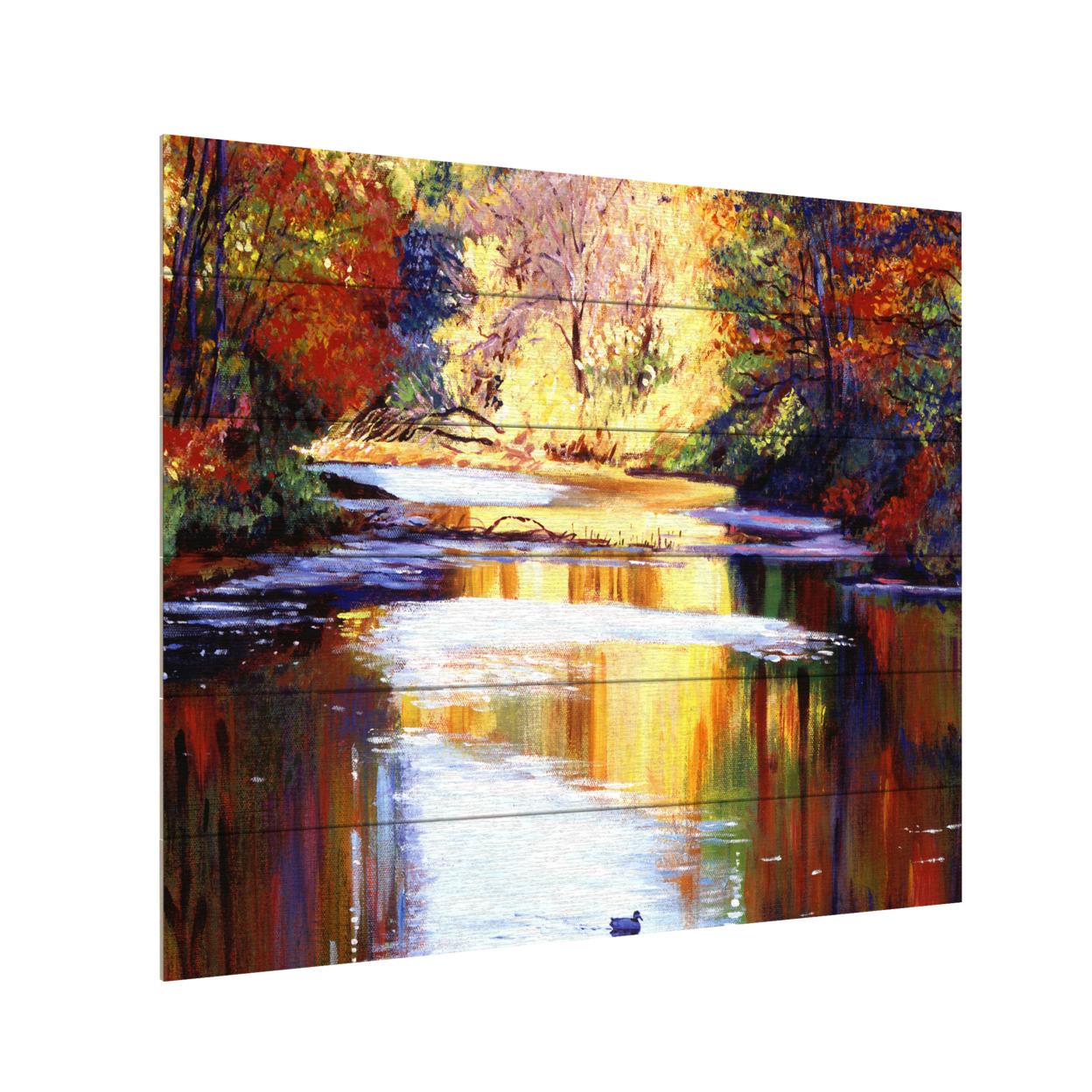 Wooden Slat Art 18 X 22 Inches Titled Reflections Of August Ready To Hang Home Decor Picture