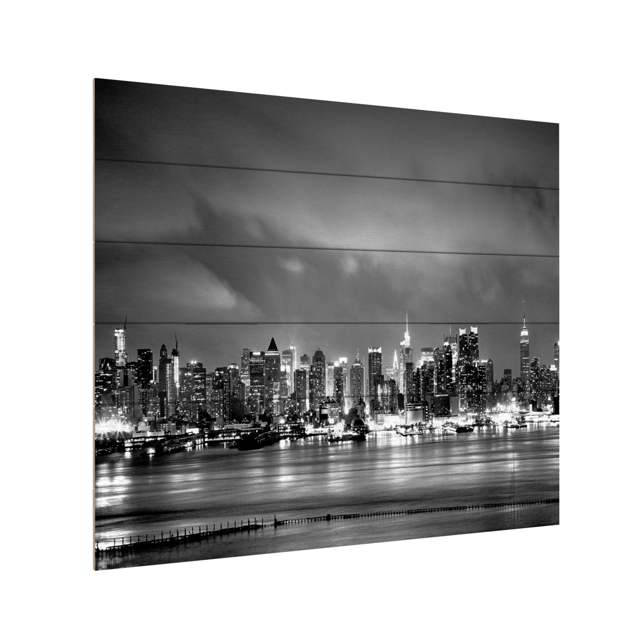 Wooden Slat Art 18 X 22 Inches Titled New York Skyline Ready To Hang Home Decor Picture