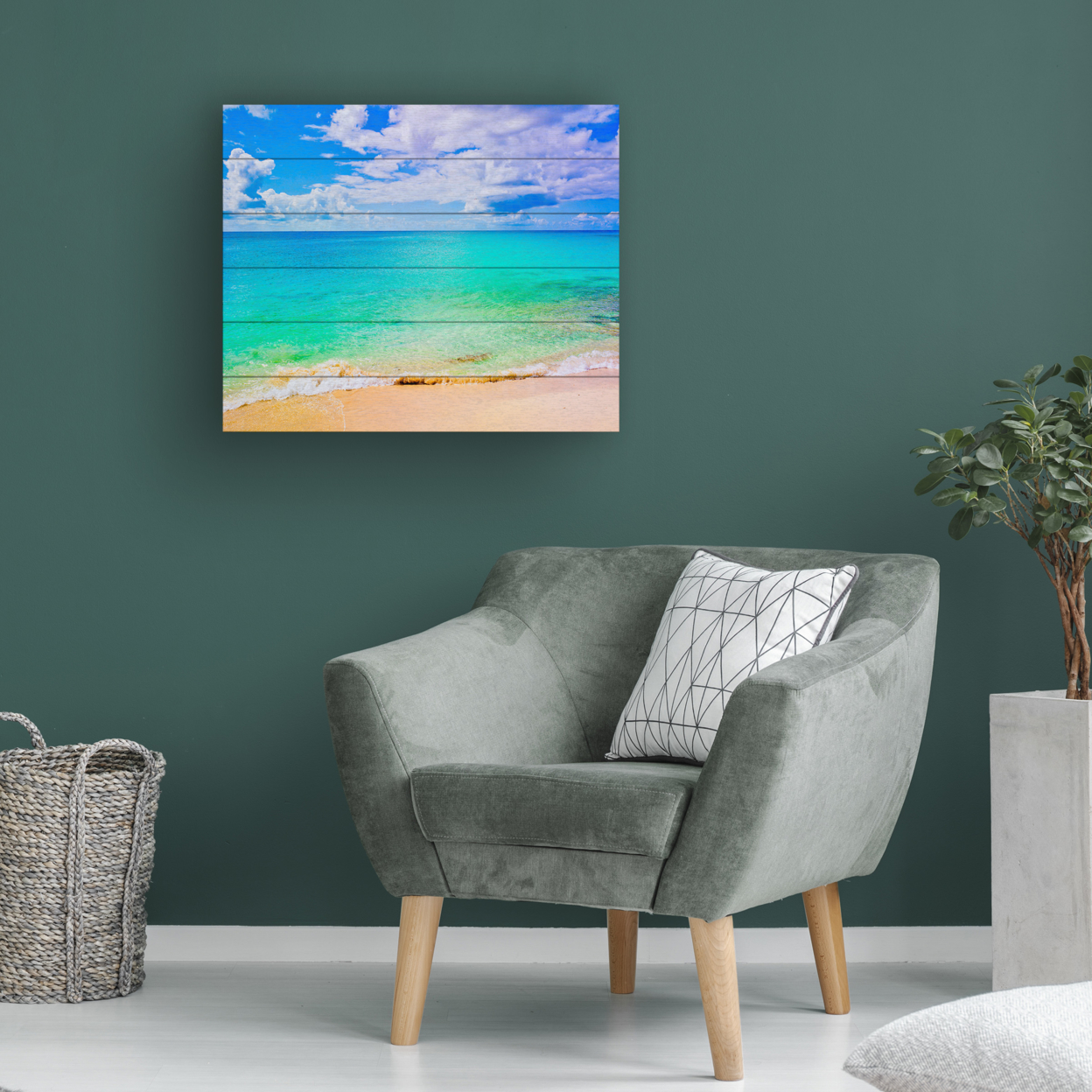 Wooden Slat Art 18 X 22 Inches Titled Maho Beach Ready To Hang Home Decor Picture
