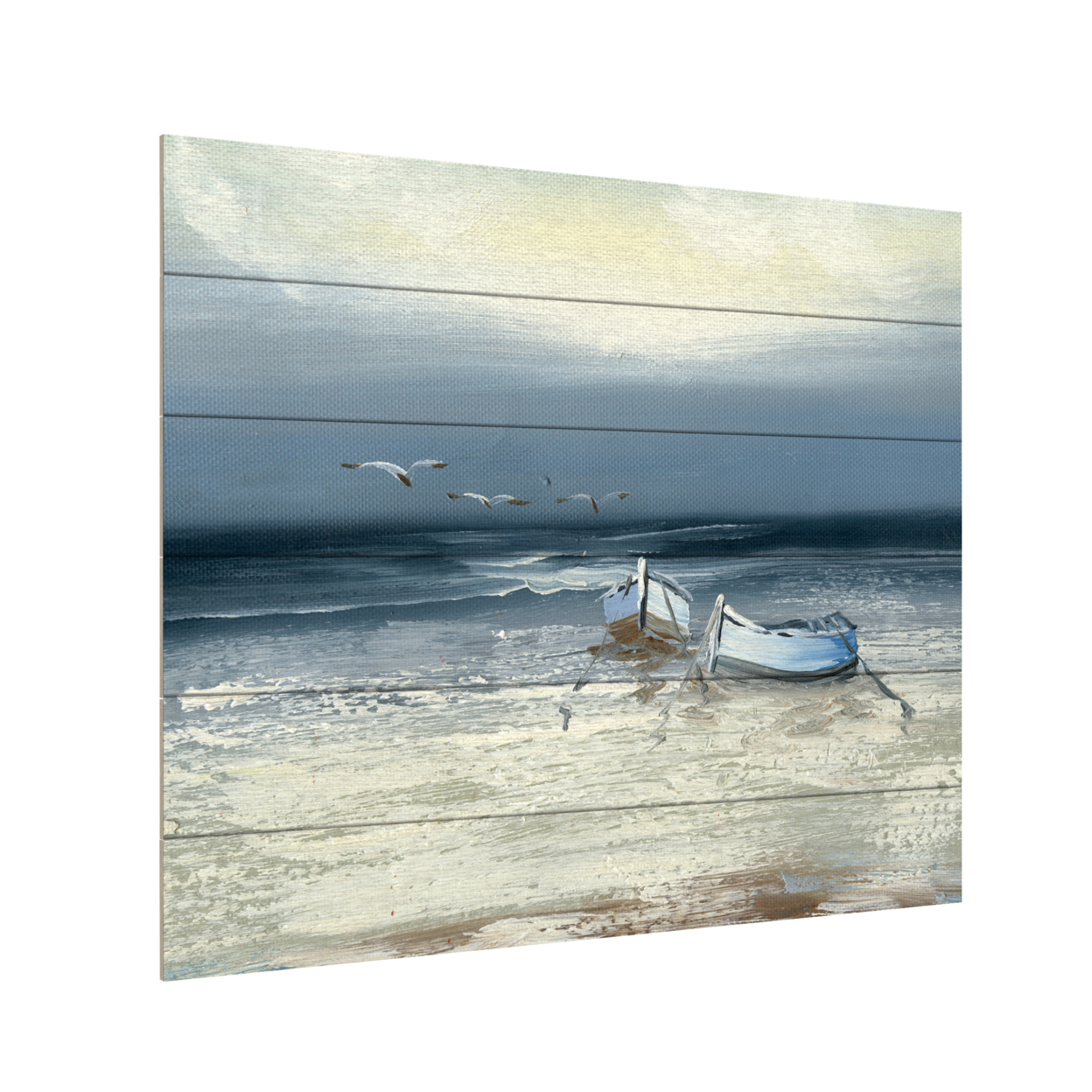 Wooden Slat Art 18 X 22 Inches Titled Low Tide Ready To Hang Home Decor Picture