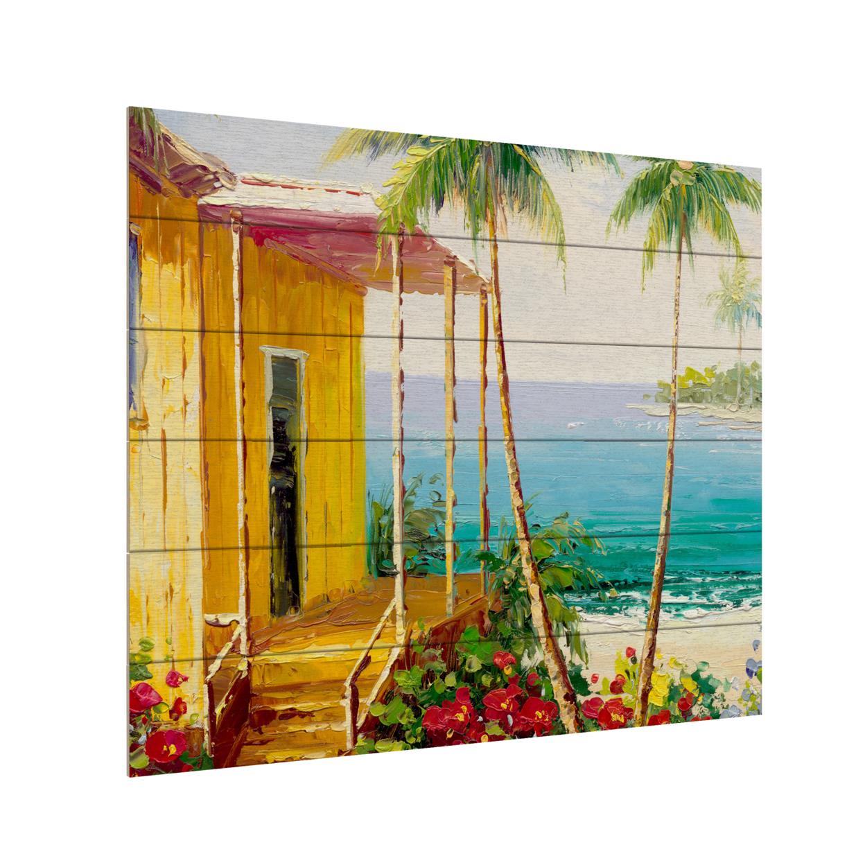 Wooden Slat Art 18 X 22 Inches Titled Key West Villa Ready To Hang Home Decor Picture