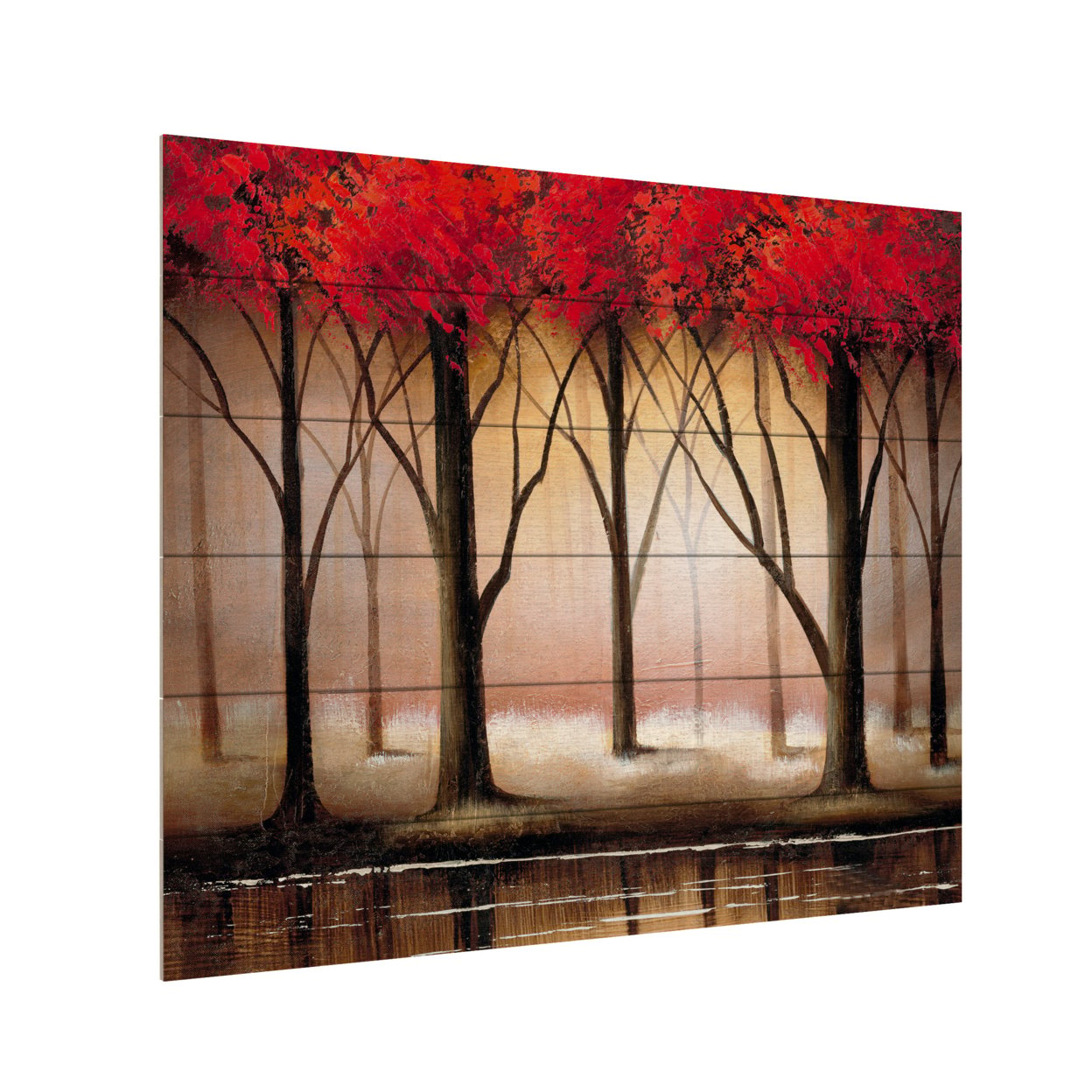 Wooden Slat Art 18 X 22 Inches Titled Serenade In Red Ready To Hang Home Decor Picture