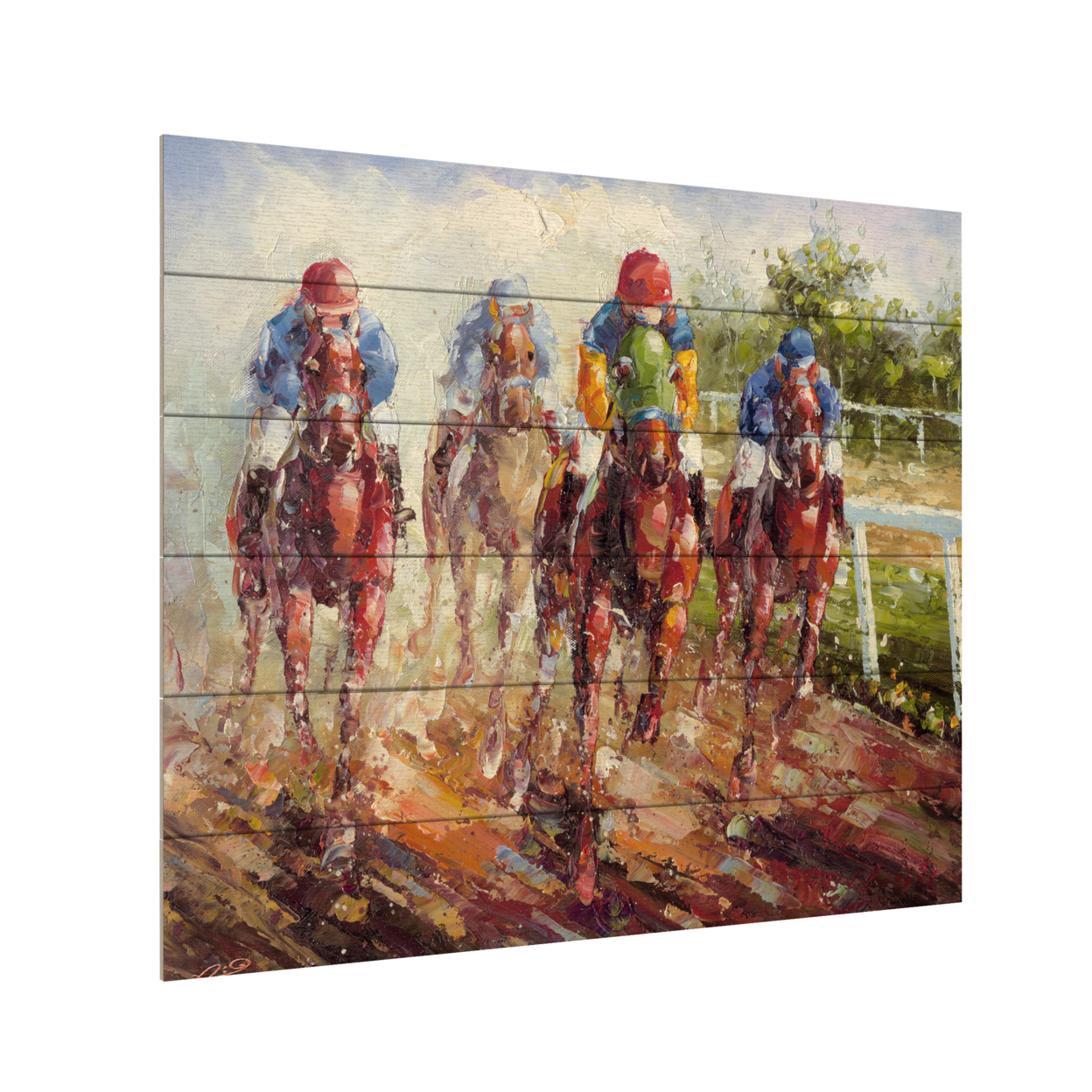 Wooden Slat Art 18 X 22 Inches Titled Kentucky Derby Ready To Hang Home Decor Picture