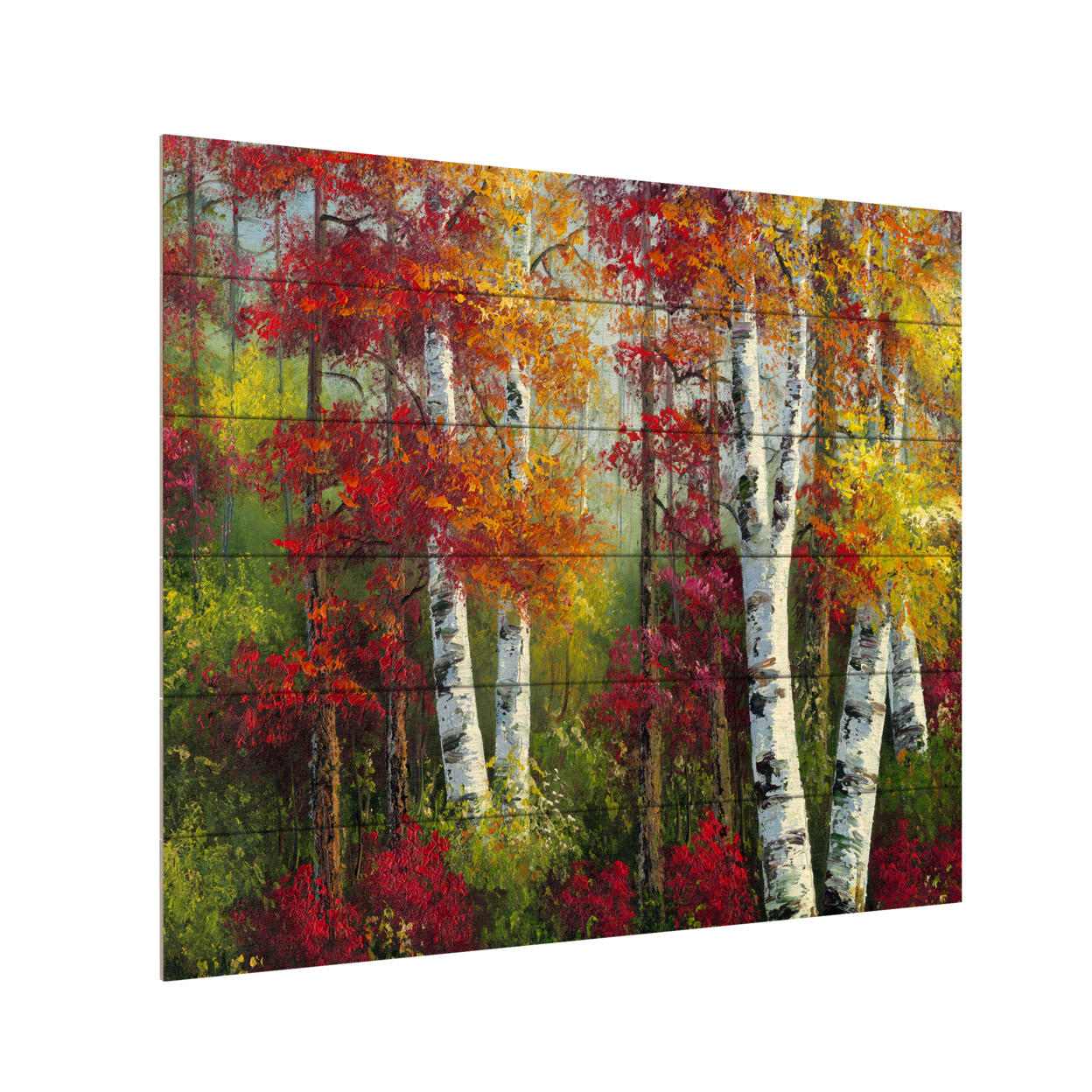 Wooden Slat Art 18 X 22 Inches Titled Indian Summer Ready To Hang Home Decor Picture
