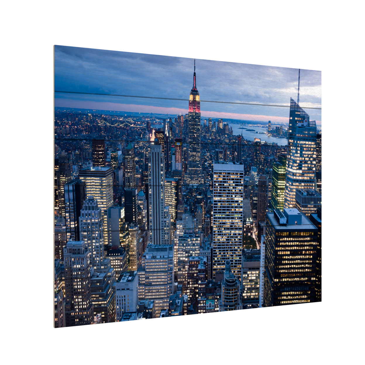 Wooden Slat Art 18 X 22 Inches Titled New York City, NY Ready To Hang Home Decor Picture
