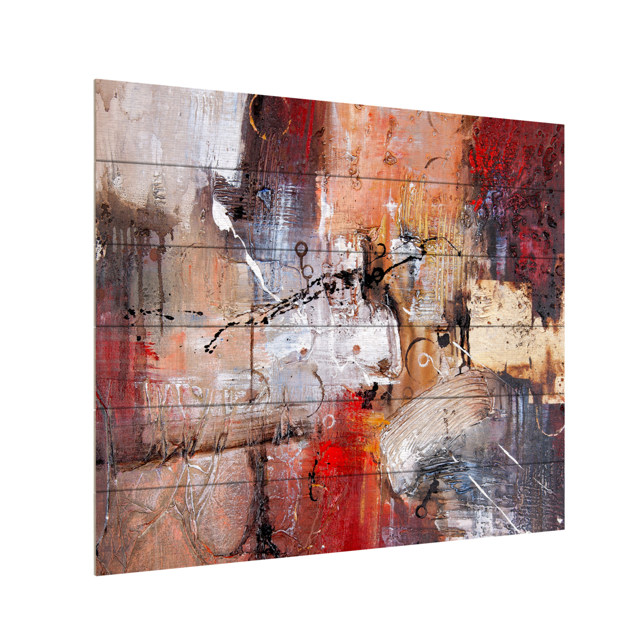 Wooden Slat Art 18 X 22 Inches Titled Cube Abstract V Ready To Hang Home Decor Picture