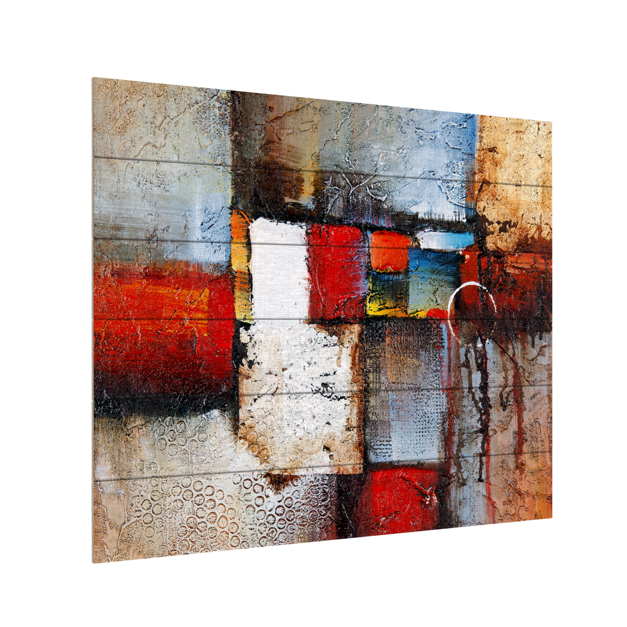 Wooden Slat Art 18 X 22 Inches Titled Cube Abstract VI Ready To Hang Home Decor Picture