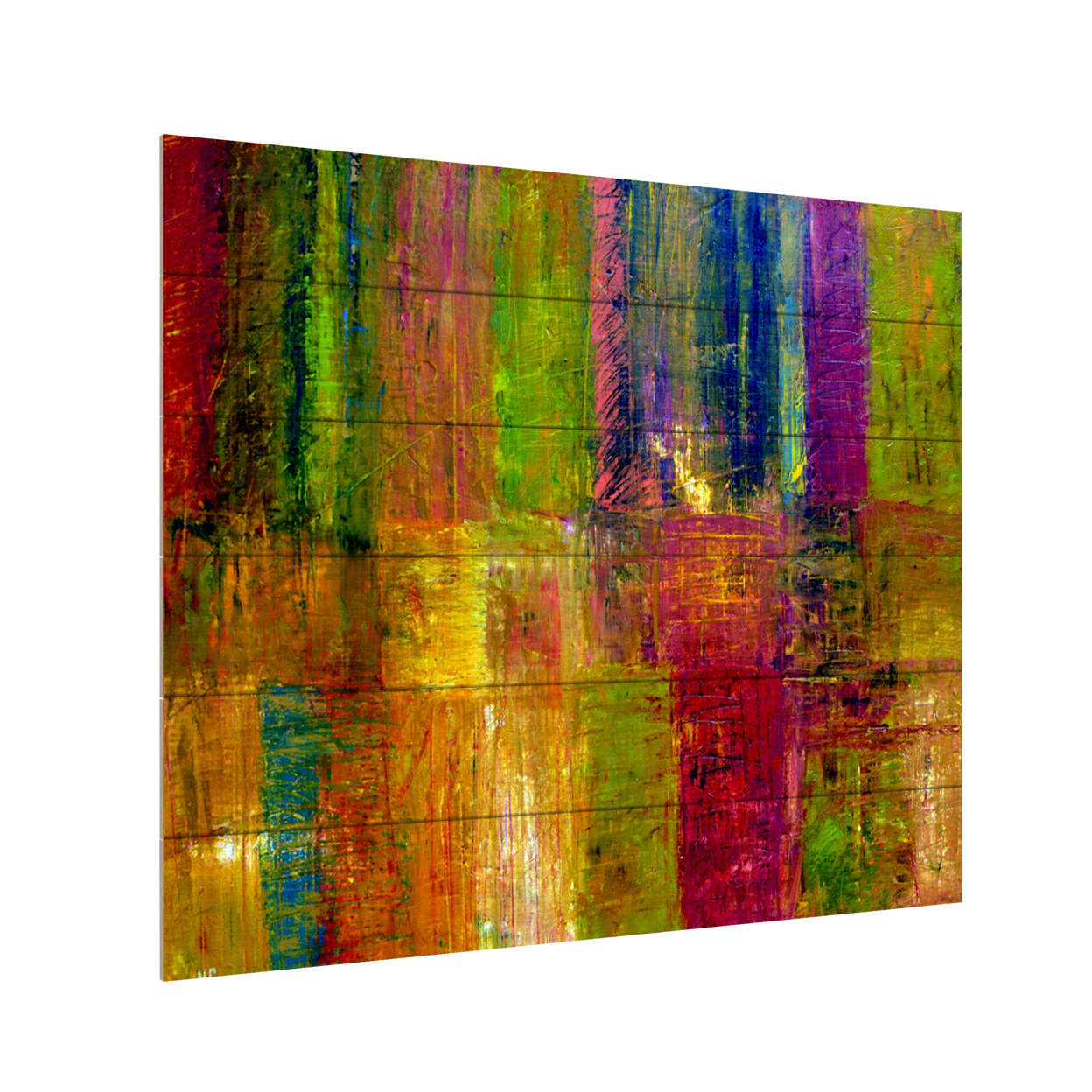 Wooden Slat Art 18 X 22 Inches Titled Color Abstract Ready To Hang Home Decor Picture