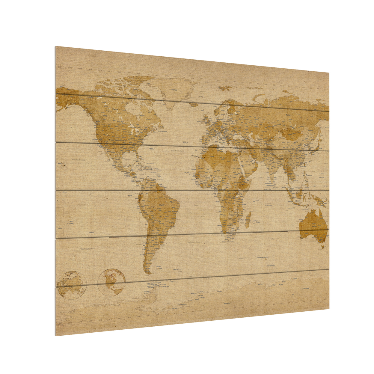 Wooden Slat Art 18 X 22 Inches Titled Antique World Map Ready To Hang Home Decor Picture