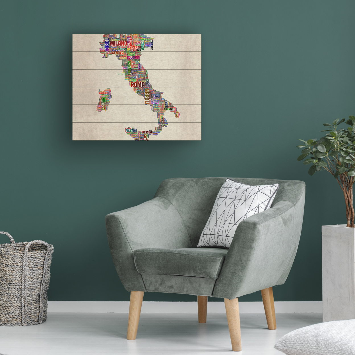 Wooden Slat Art 18 X 22 Inches Titled Italy II Ready To Hang Home Decor Picture