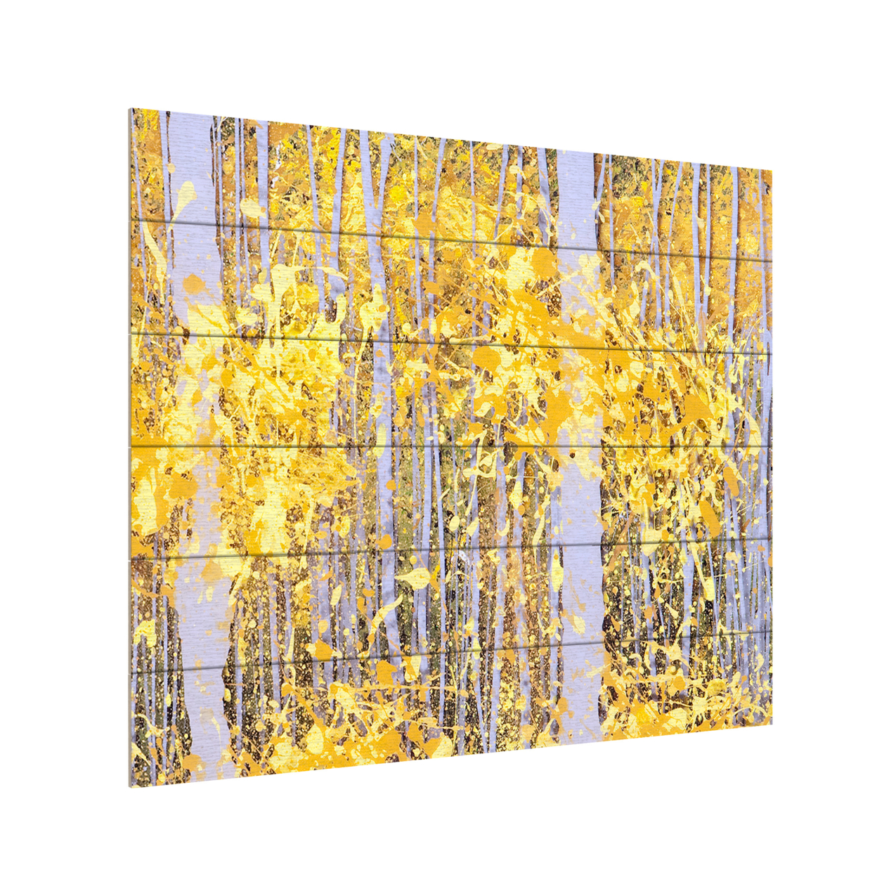 Wooden Slat Art 18 X 22 Inches Titled PanorAspens Grey Forest Ready To Hang Home Decor Picture