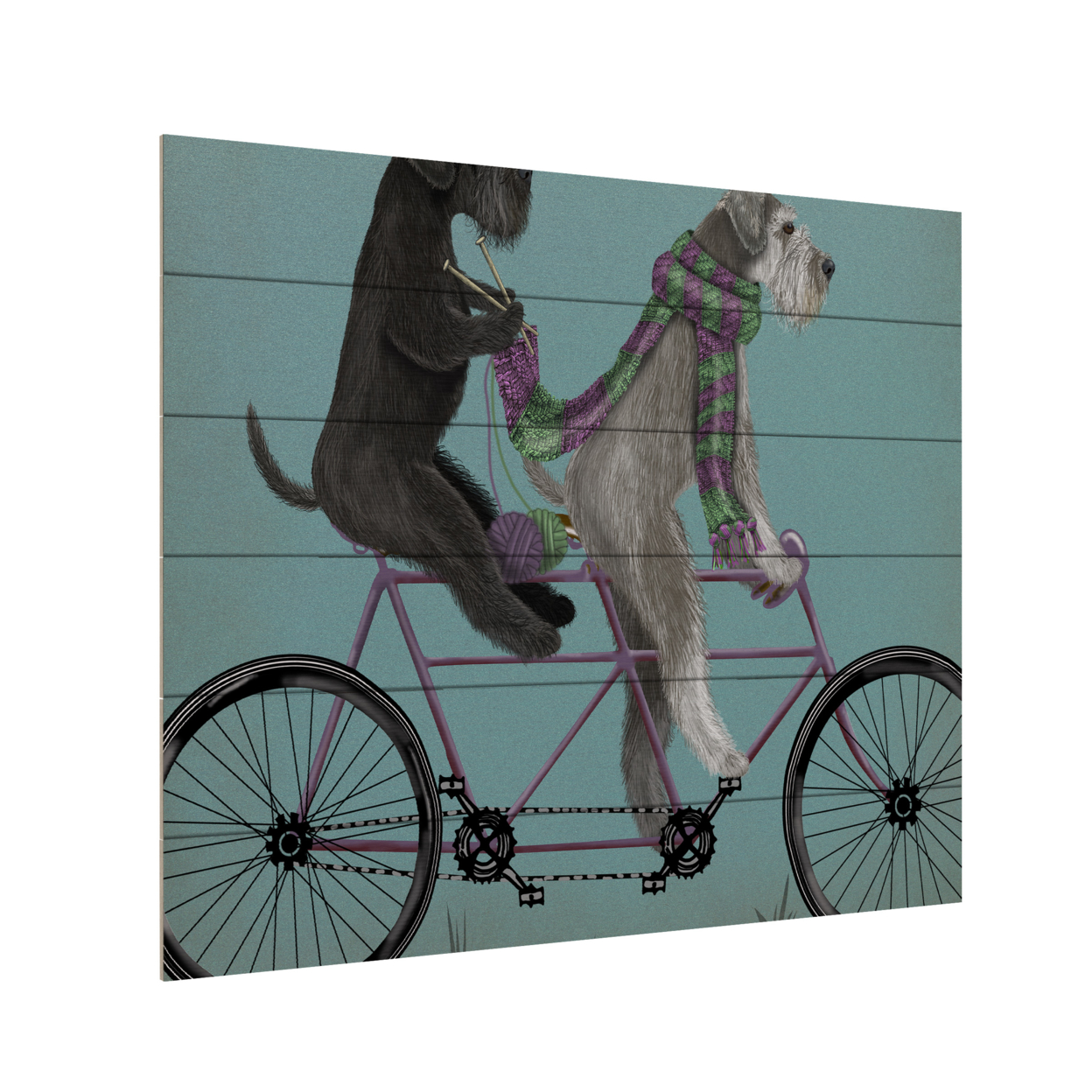 Wooden Slat Art 18 X 22 Inches Titled Schnauzer Tandem Ready To Hang Home Decor Picture
