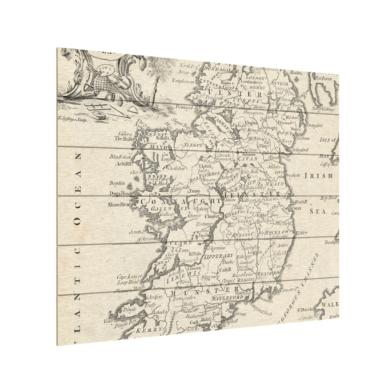 Wooden Slat Art 18 X 22 Inches Titled Map Of Ireland Ready To Hang Home Decor Picture