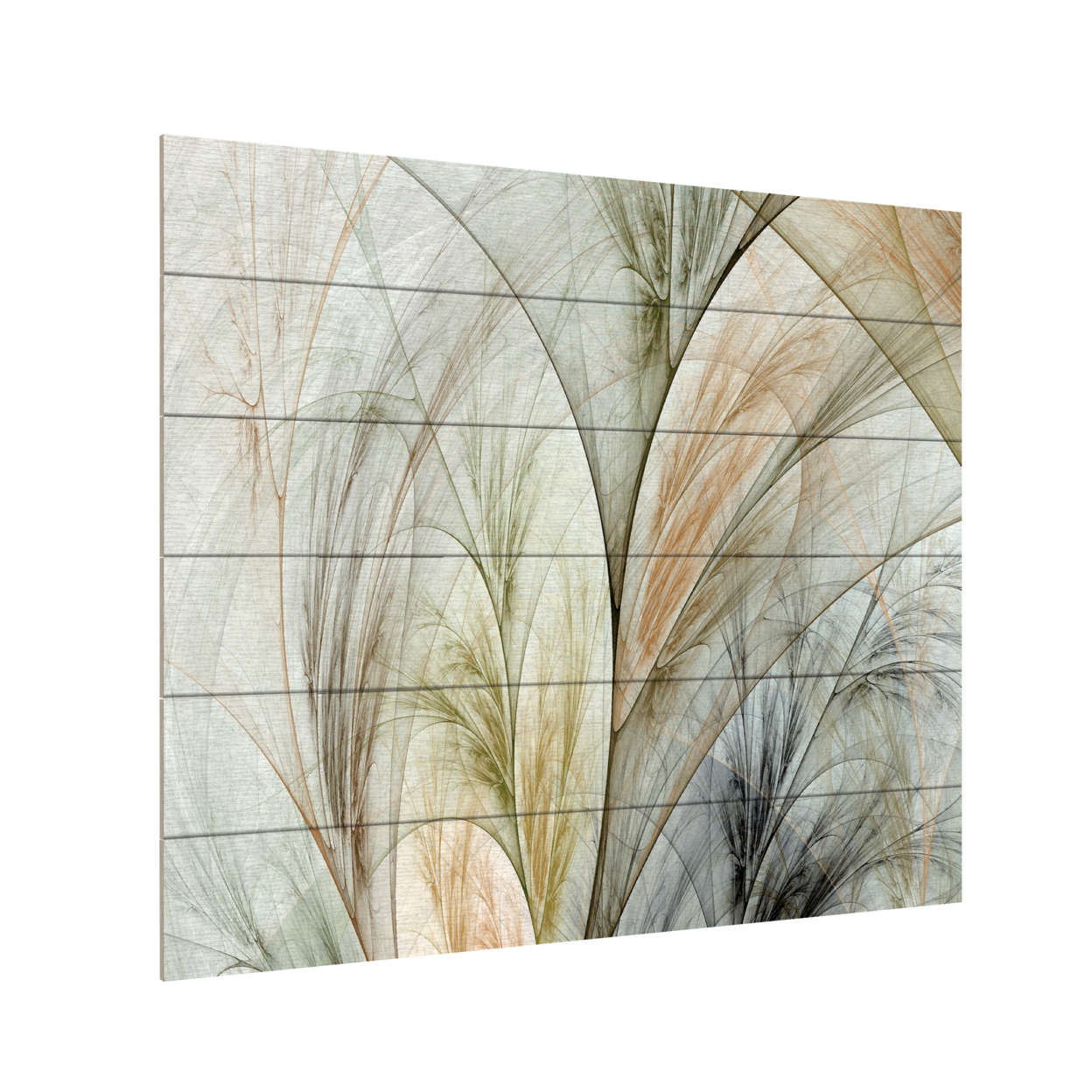 Wooden Slat Art 18 X 22 Inches Titled Fractal Grass V Ready To Hang Home Decor Picture