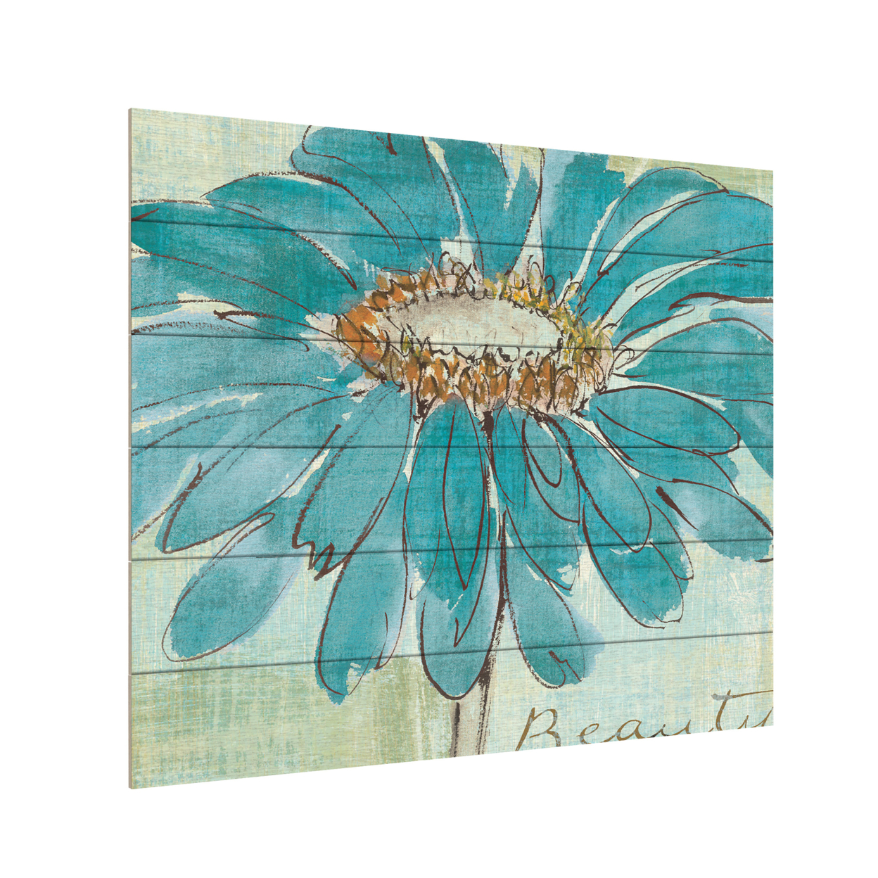 Wooden Slat Art 18 X 22 Inches Titled Spa Daisies I Ready To Hang Home Decor Picture