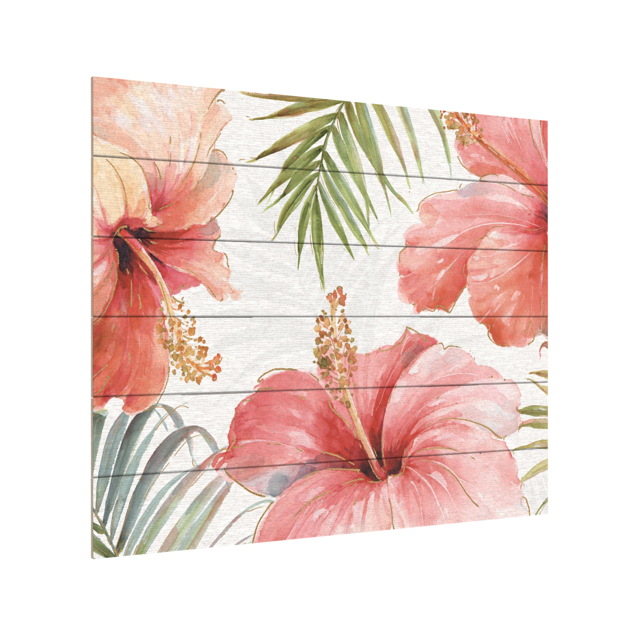 Wooden Slat Art 18 X 22 Inches Titled Tropical Blush I Ready To Hang Home Decor Picture