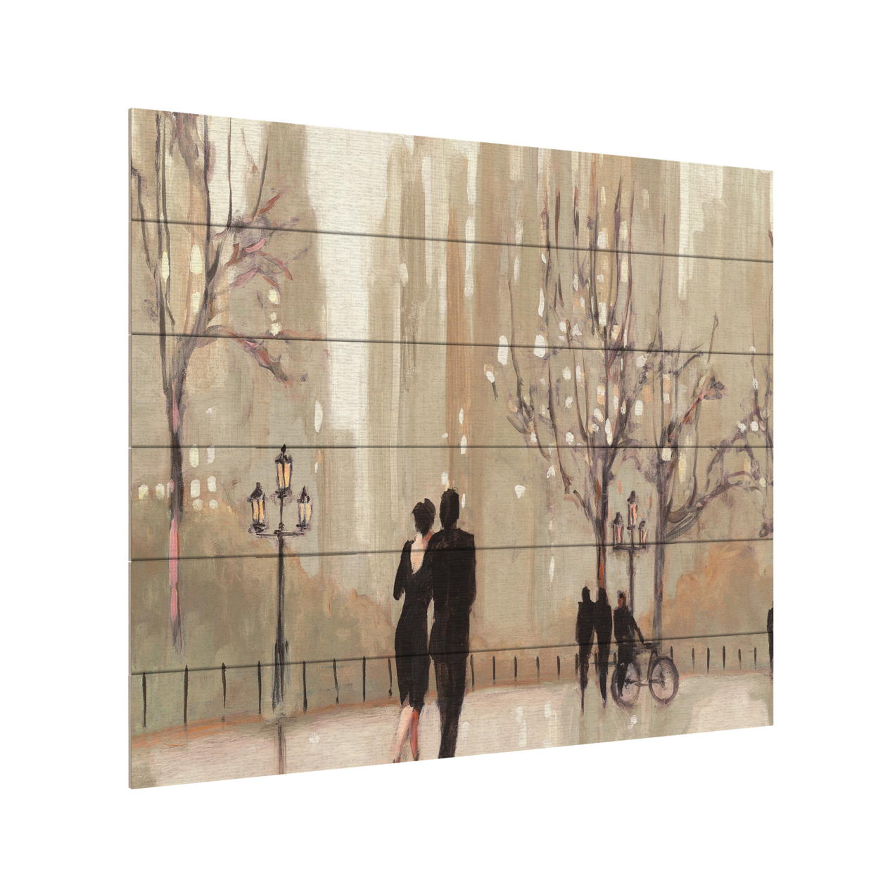 Wooden Slat Art 18 X 22 Inches Titled An Evening Out Neutral Ready To Hang Home Decor Picture