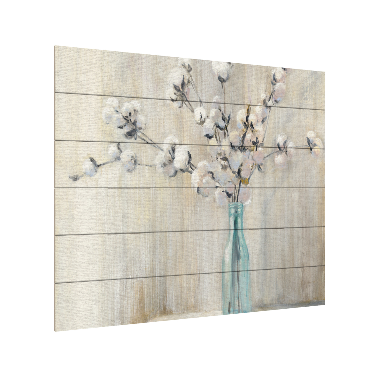 Wooden Slat Art 18 X 22 Inches Titled Cotton Bouquet Crop Ready To Hang Home Decor Picture