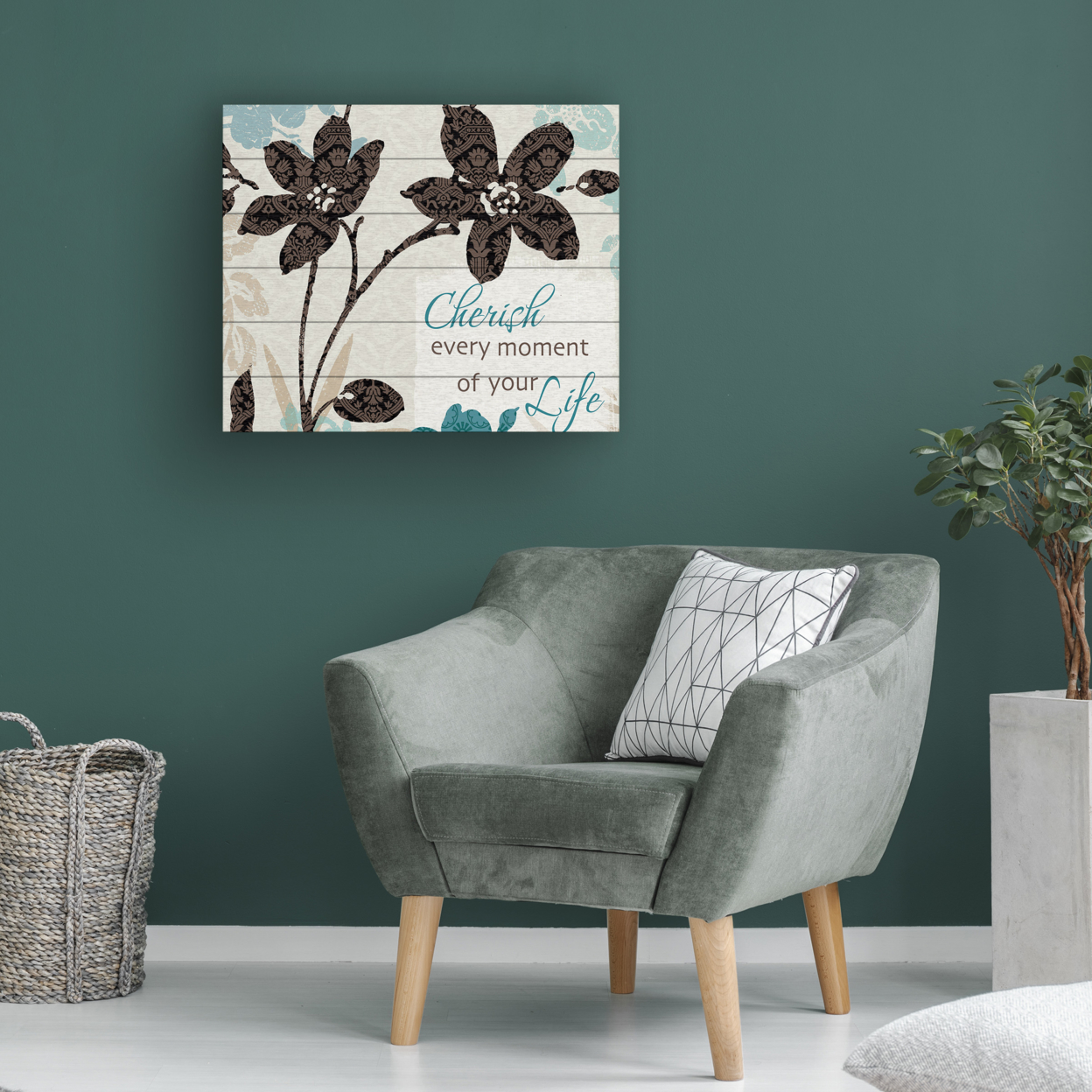 Wooden Slat Art 18 X 22 Inches Titled Botanical Touch Quote I Ready To Hang Home Decor Picture